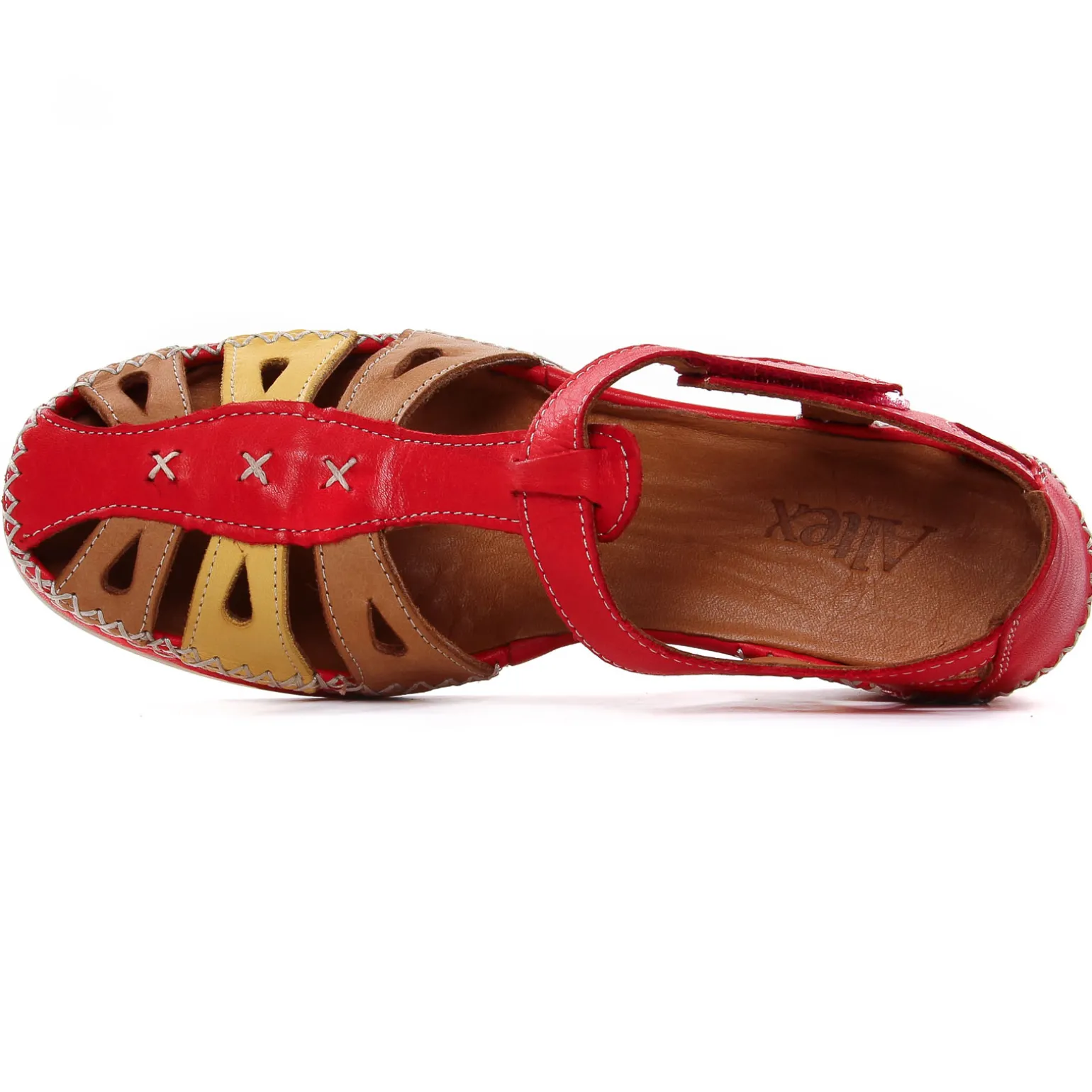 Nu-Pieds Compensés Altex Sylvette Rouge Tan