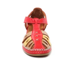 Nu-Pieds Compensés Altex Sylvette Rouge Tan