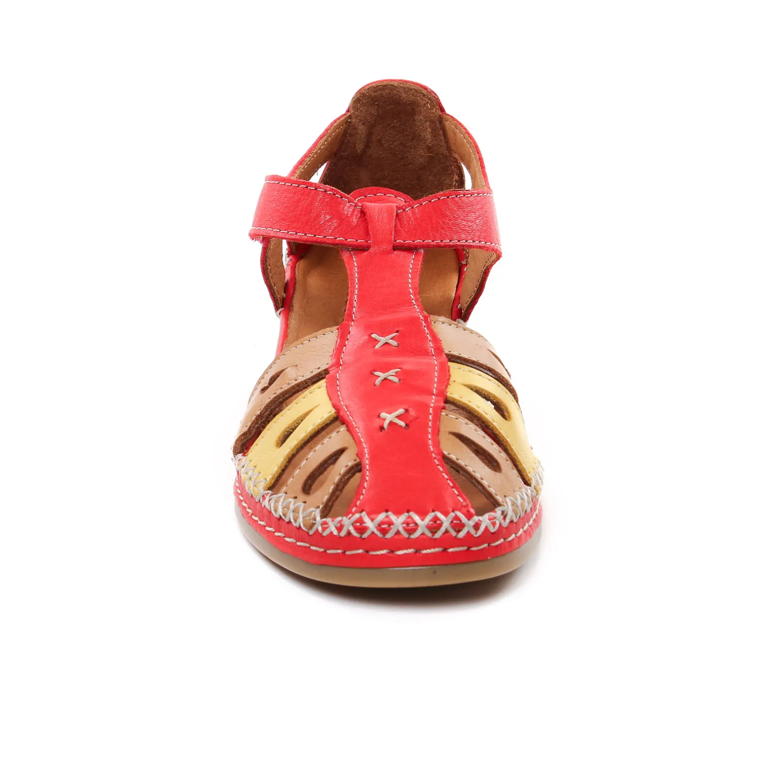 Nu-Pieds Compensés Altex Sylvette Rouge Tan