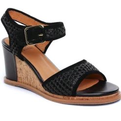 Nu-Pieds Compensés Fugitive Iroko Velour Noir