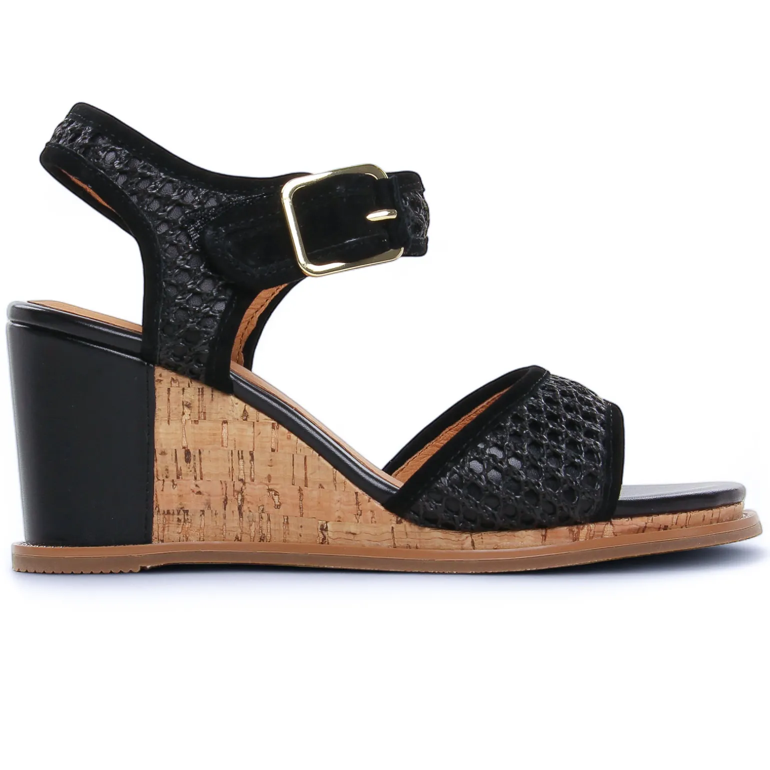 Nu-Pieds Compensés Fugitive Iroko Velour Noir