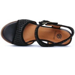 Nu-Pieds Compensés Fugitive Iroko Velour Noir