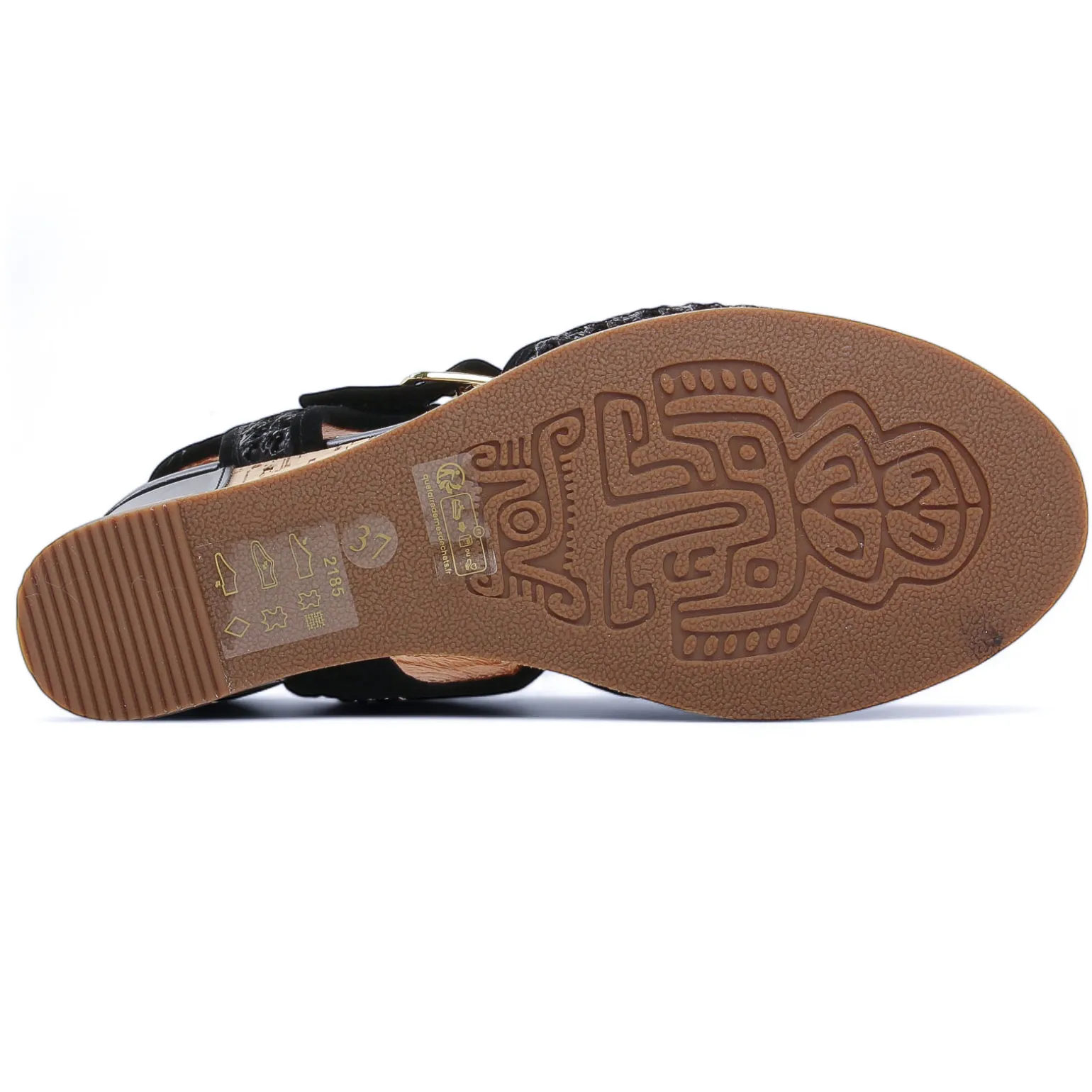 Nu-Pieds Compensés Fugitive Iroko Velour Noir