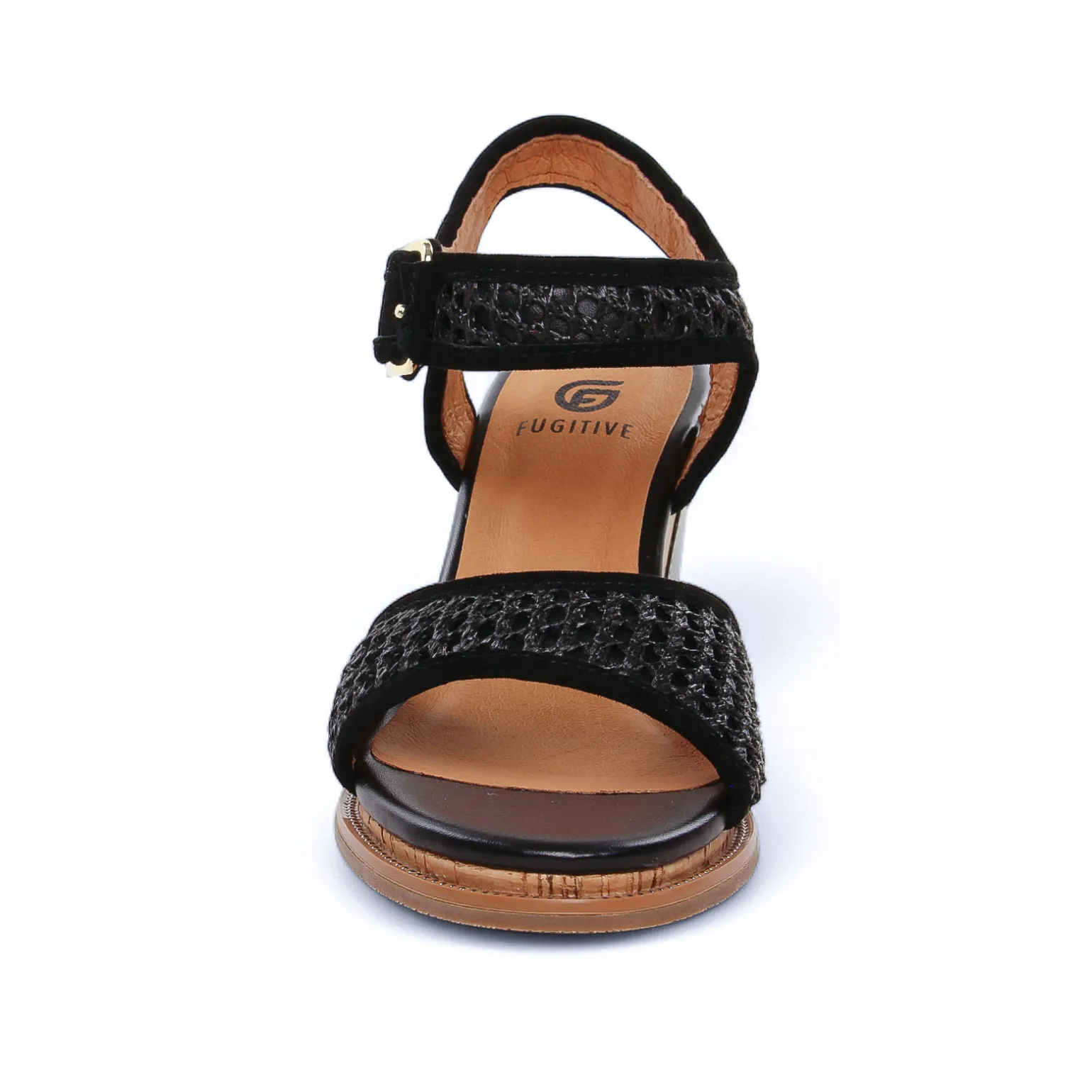 Nu-Pieds Compensés Fugitive Iroko Velour Noir