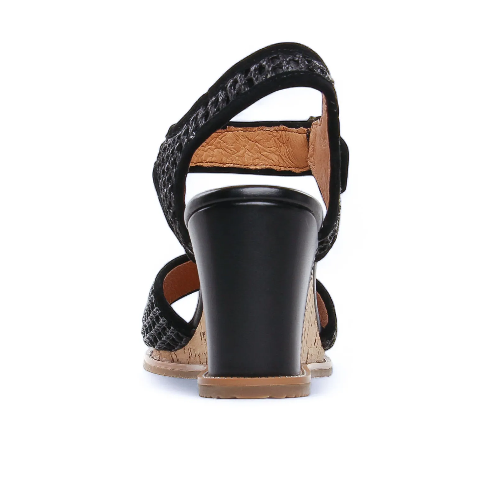 Nu-Pieds Compensés Fugitive Iroko Velour Noir