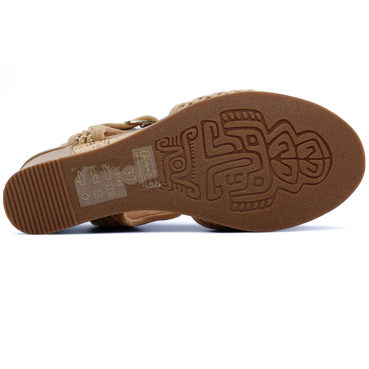 Nu-Pieds Compensés Fugitive Iroko Velour Tan