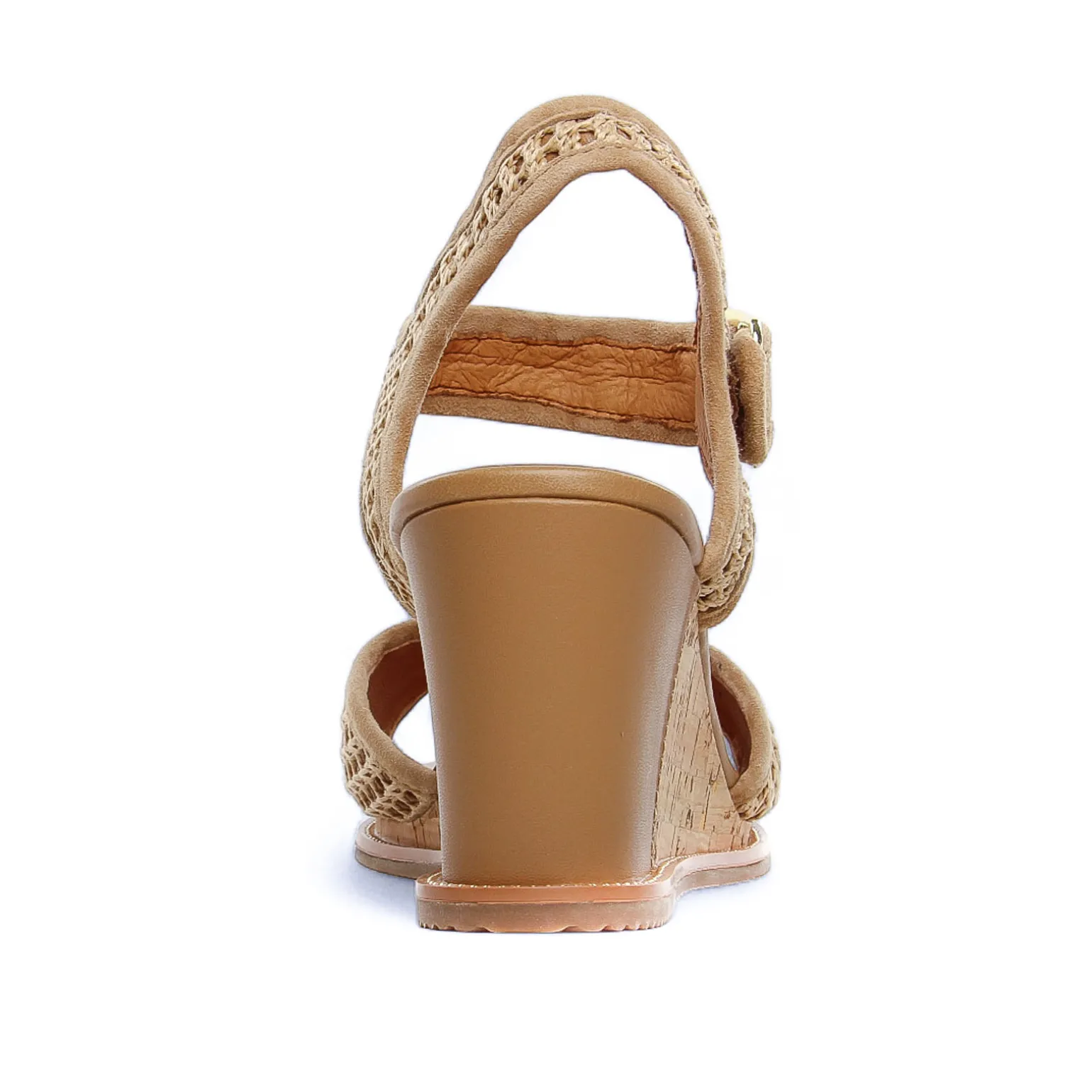 Nu-Pieds Compensés Fugitive Iroko Velour Tan