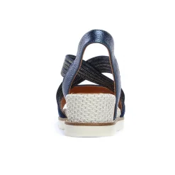 Nu-Pieds Compensés Fugitive Biscui Velours Navy