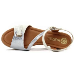 Nu-Pieds Compensés Mamzelle Patou Argent Ecru