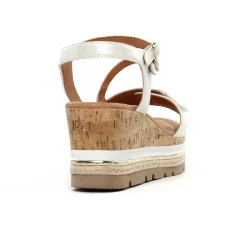 Nu-Pieds Compensés Mamzelle Patou Argent Ecru