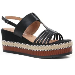 Nu-Pieds Compensés Marco Tozzi 28377 Black Antic