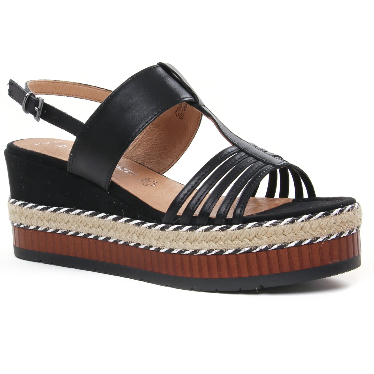 Nu-Pieds Compensés Marco Tozzi 28377 Black Antic