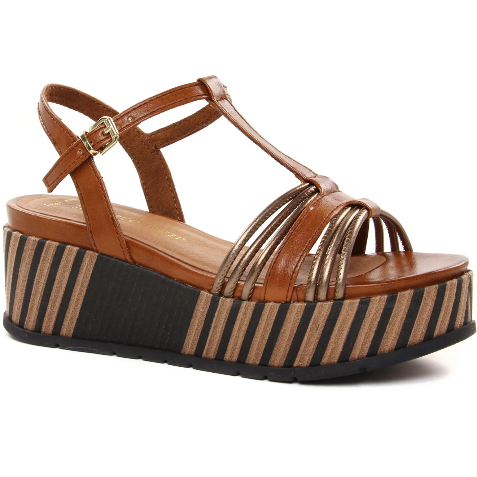 Nu-Pieds Compensés Marco Tozzi 28506 Cognac Ant Com