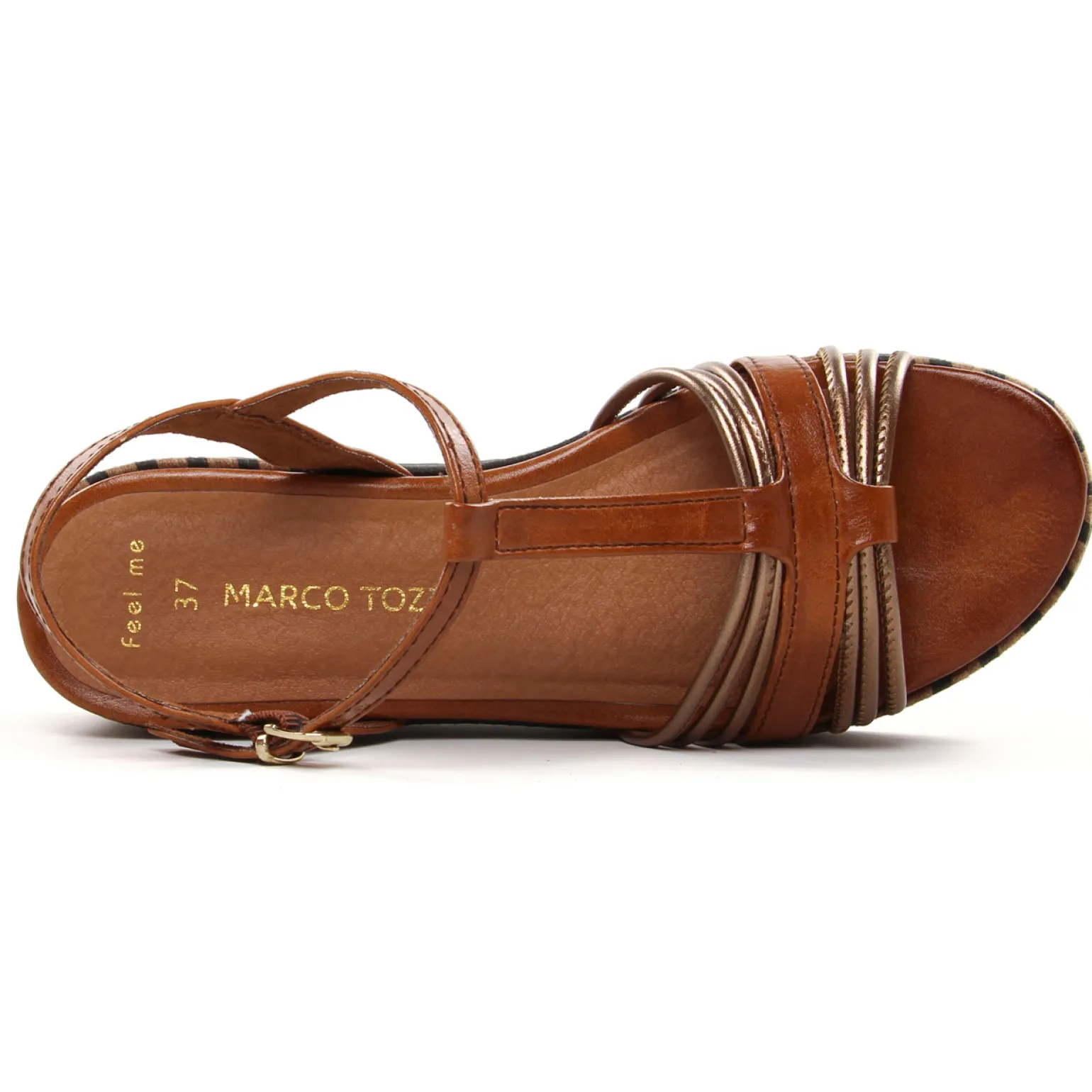 Nu-Pieds Compensés Marco Tozzi 28506 Cognac Ant Com
