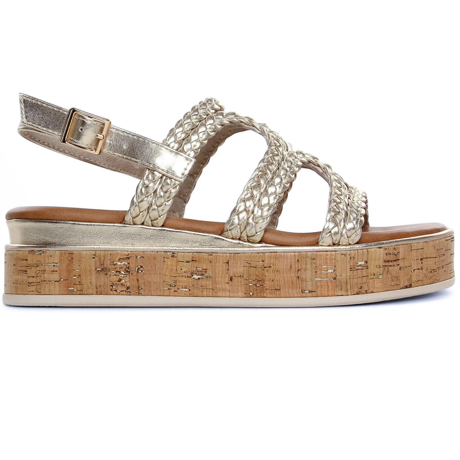 Nu-Pieds Compensés Marco Tozzi 28700 Gold