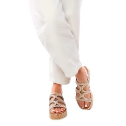 Nu-Pieds Compensés Marco Tozzi 28700 Gold