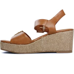 Nu-Pieds Compensés Marco Tozzi 28389 Cognac