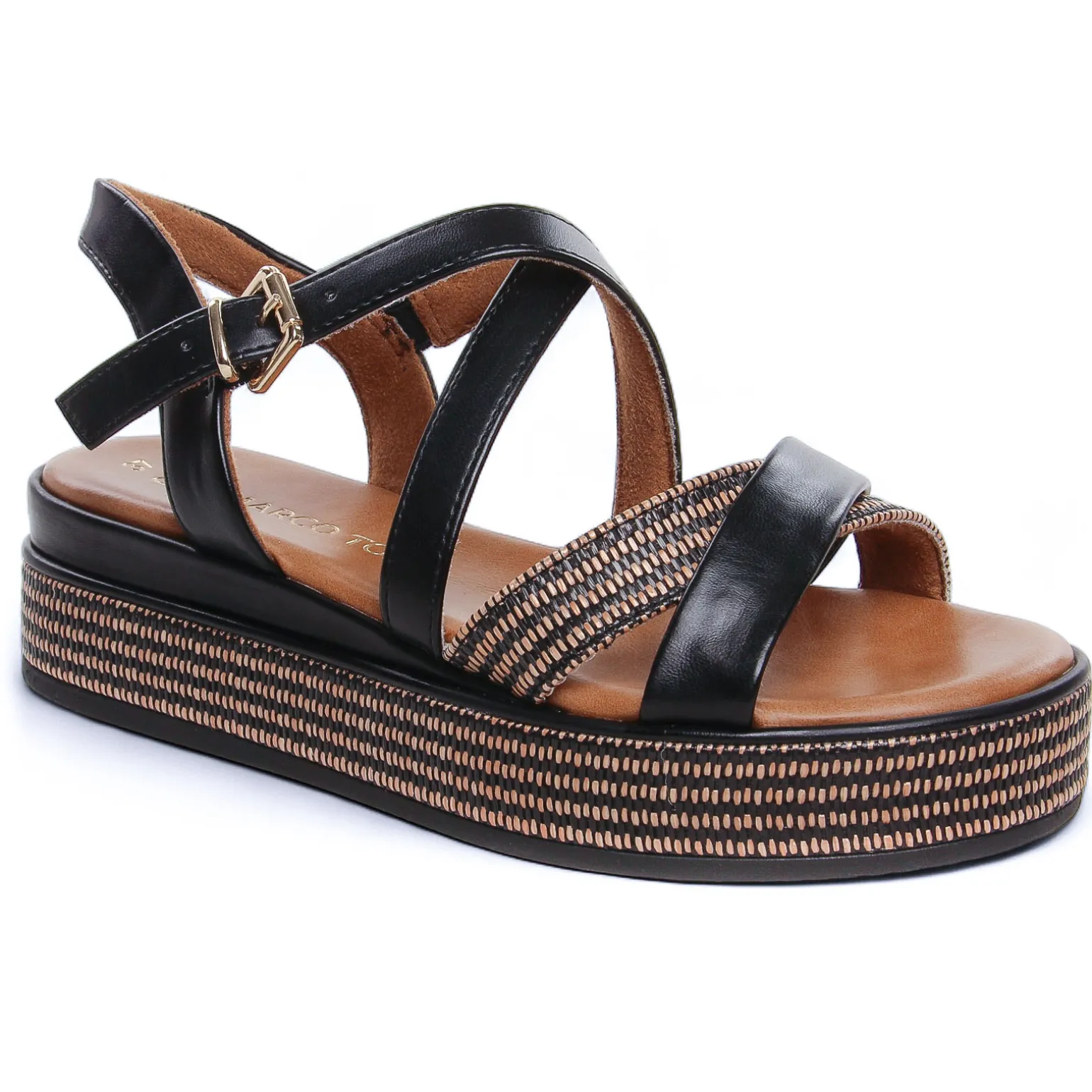 Nu-Pieds Compensés Marco Tozzi 28705 Black Comb