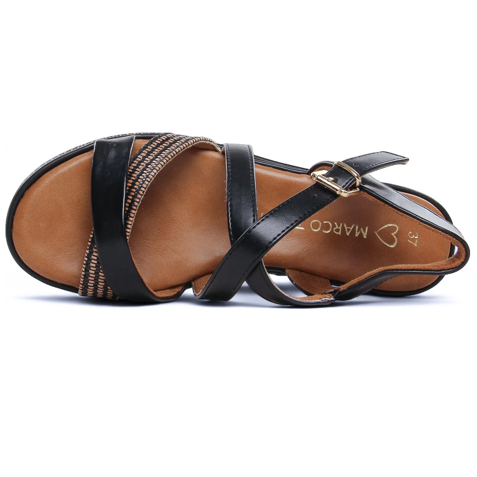 Nu-Pieds Compensés Marco Tozzi 28705 Black Comb