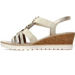 Nu-Pieds Compensés Remonte R6264-90 Muschel Beige