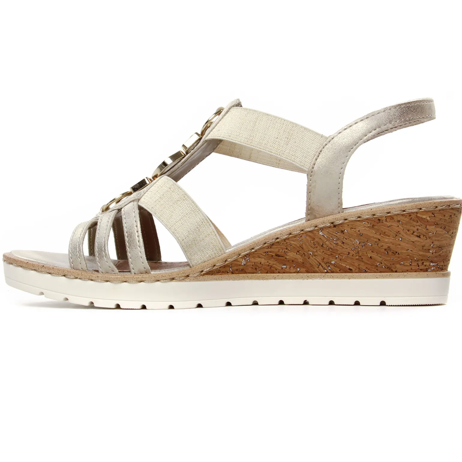 Nu-Pieds Compensés Remonte R6264-90 Muschel Beige