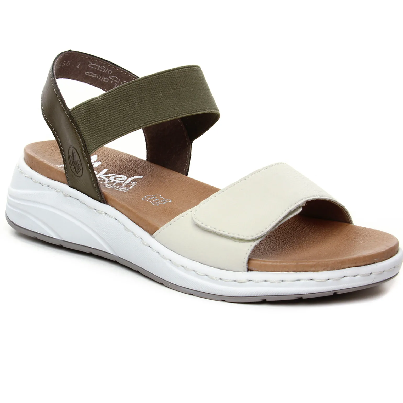 Nu-Pieds Compensés Rieker 64300-54 Off White Forest