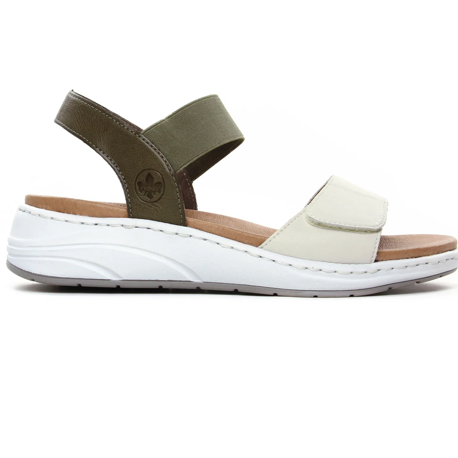 Nu-Pieds Compensés Rieker 64300-54 Off White Forest