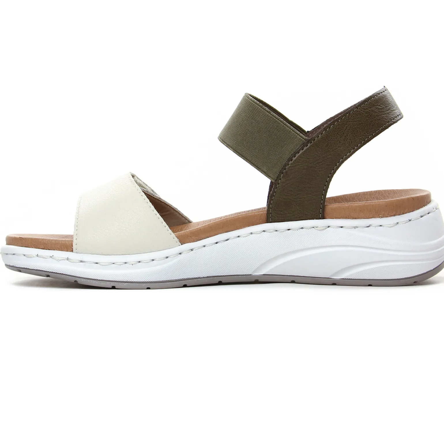 Nu-Pieds Compensés Rieker 64300-54 Off White Forest