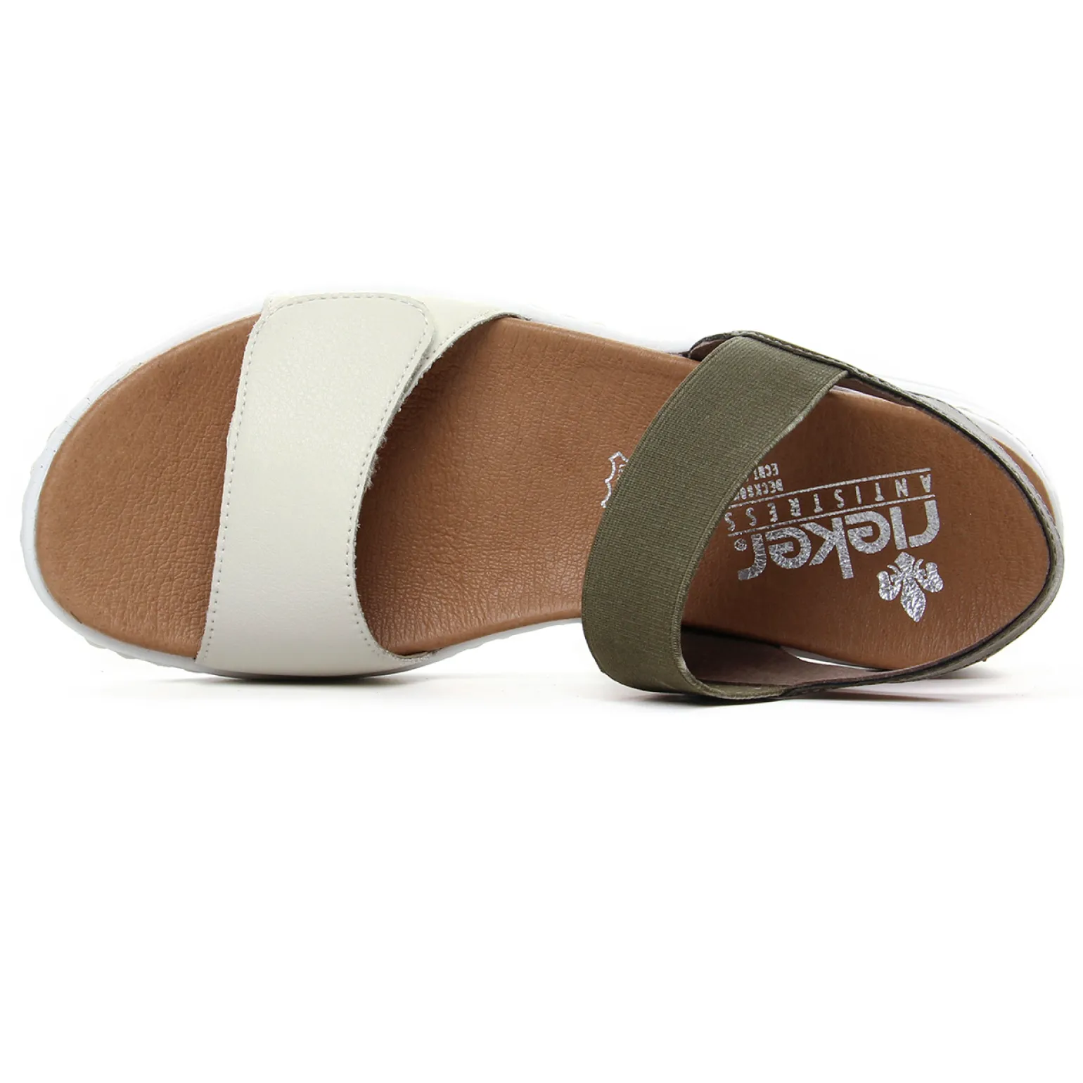 Nu-Pieds Compensés Rieker 64300-54 Off White Forest