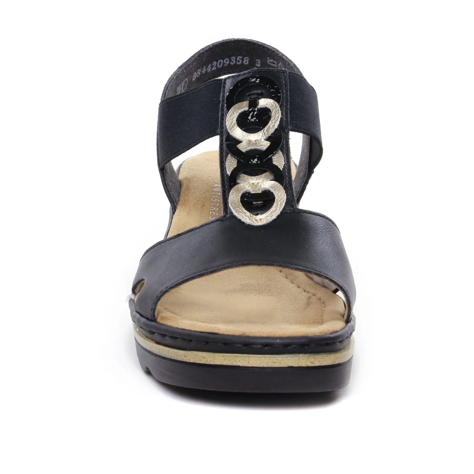 Nu-Pieds Compensés Rieker 67498-00 Black Lightgold
