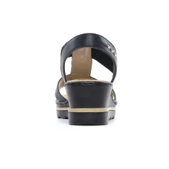 Nu-Pieds Compensés Rieker 67498-00 Black Lightgold
