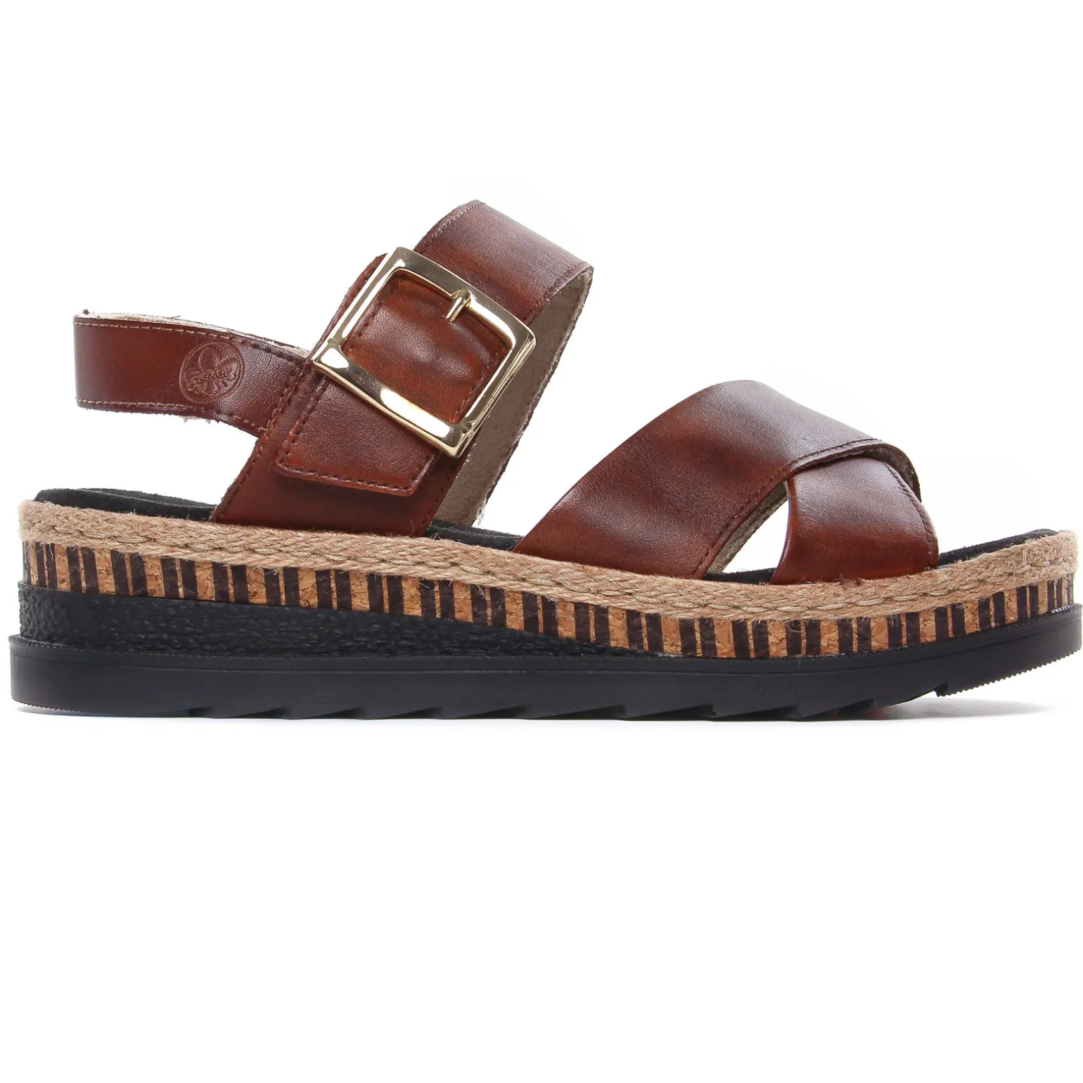 Nu-Pieds Compensés Rieker V7951-24 Reh Peanut