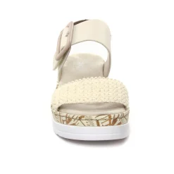 Nu-Pieds Compensés Rieker V3950-61 Creme Porcelaine