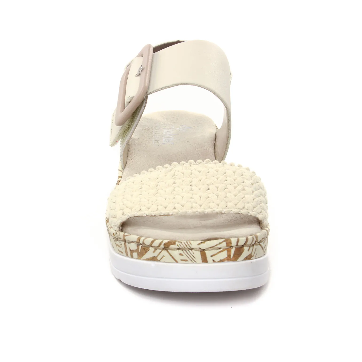 Nu-Pieds Compensés Rieker V3950-61 Creme Porcelaine