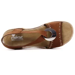 Nu-Pieds Compensés Rieker V79Q0-24 Noisette