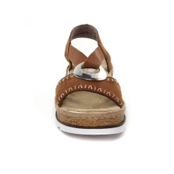 Nu-Pieds Compensés Rieker V79Q0-24 Noisette