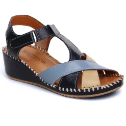 Nu-Pieds Compensés Scarlatine Ikebana Marine