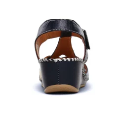 Nu-Pieds Compensés Scarlatine Ikebana Marine