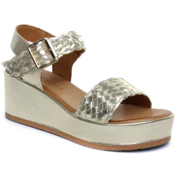 Nu-Pieds Compensés Scarlatine Facing Platine