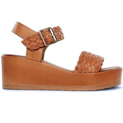 Nu-Pieds Compensés Scarlatine Facing Camel