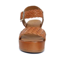 Nu-Pieds Compensés Scarlatine Facing Camel