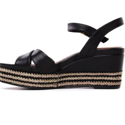 Nu-Pieds Compensés Tamaris 28001 Black Leather