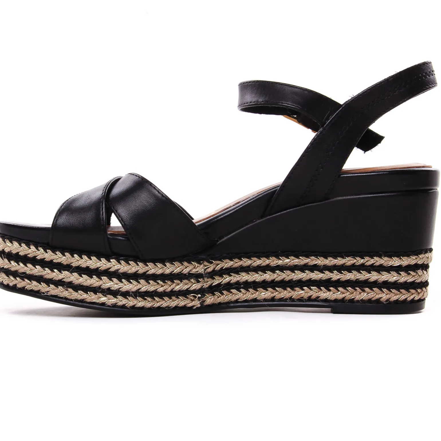 Nu-Pieds Compensés Tamaris 28001 Black Leather