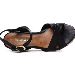 Nu-Pieds Compensés Tamaris 28001 Black Leather