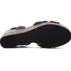 Nu-Pieds Compensés Tamaris 28001 Black Leather