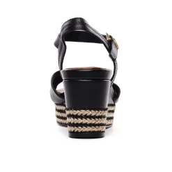 Nu-Pieds Compensés Tamaris 28001 Black Leather