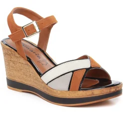 Nu-Pieds Compensés Tamaris 28027 Cognac Comb