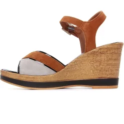 Nu-Pieds Compensés Tamaris 28027 Cognac Comb