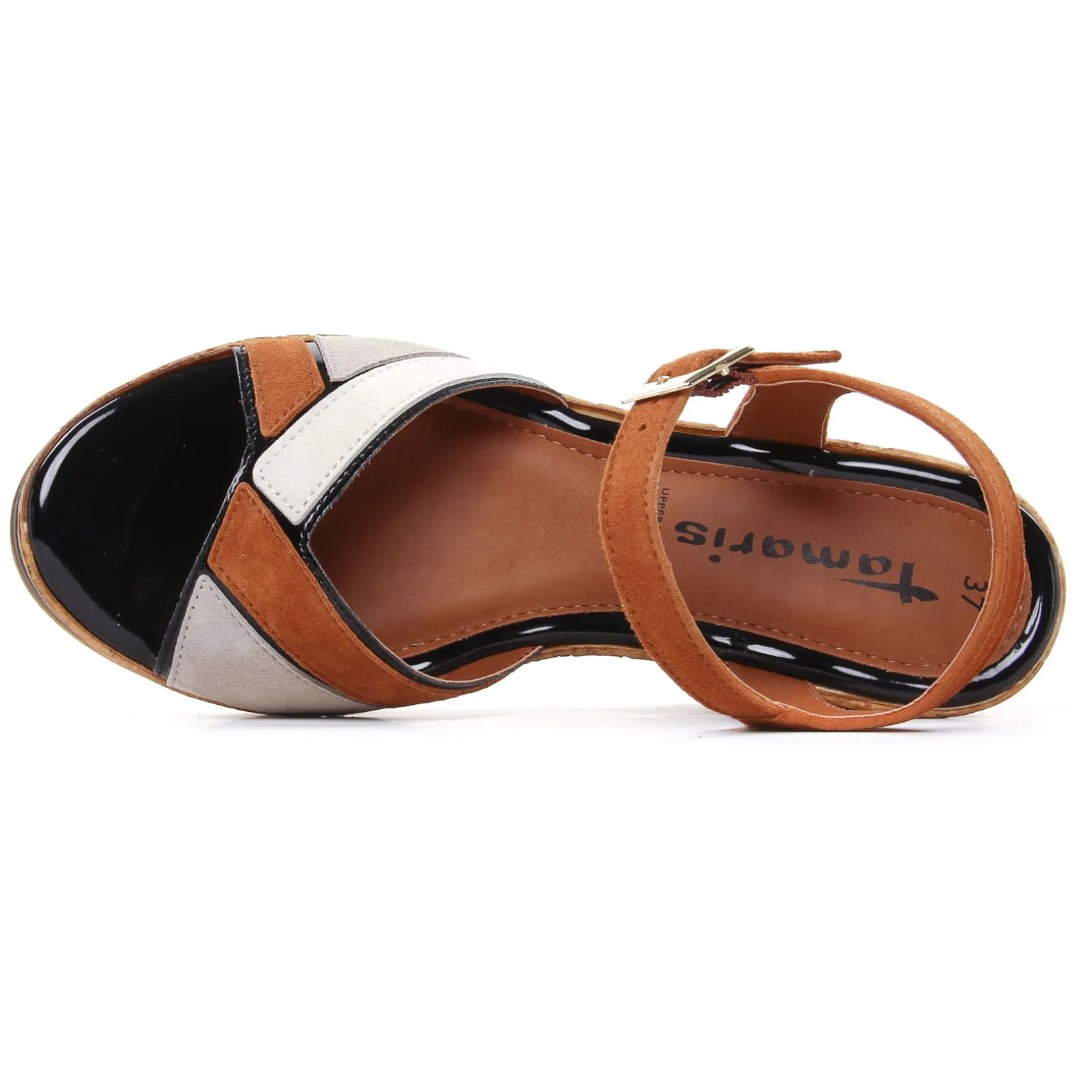 Nu-Pieds Compensés Tamaris 28027 Cognac Comb