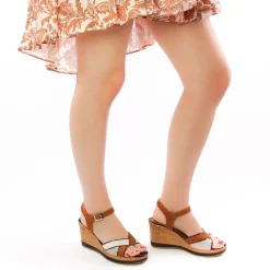 Nu-Pieds Compensés Tamaris 28027 Cognac Comb